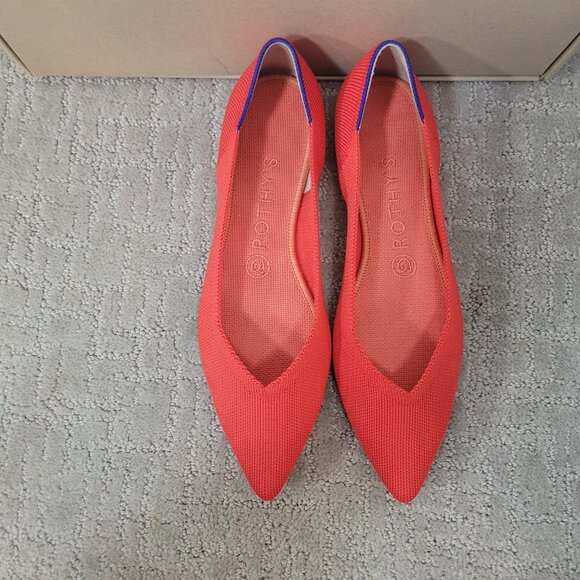Rothy’s The Point Women's Size US 5, 7.5, 10 Red Flame Slip On Ballet Flat Shoes - Picture 9 of 12